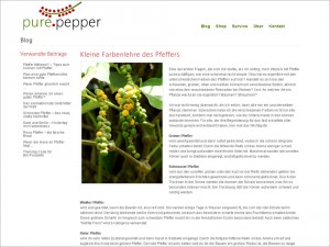 Blog-Texte für Pure Pepper Collection (www.purepepper.de)